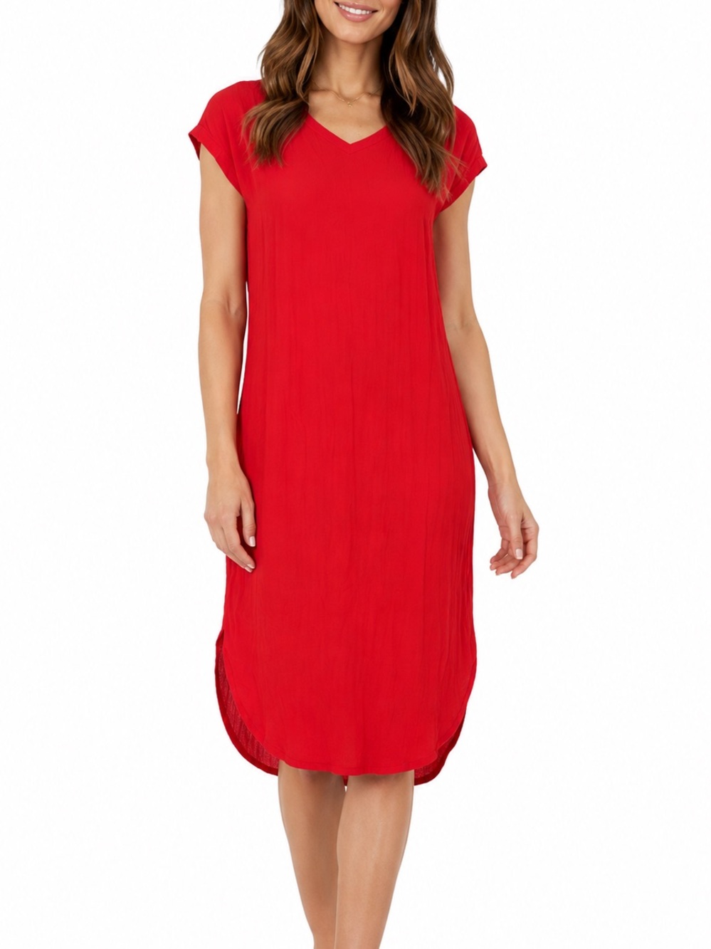 Boutique Brand size Large Red Midi Dress New With Tags